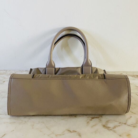 TORY BURCH Solid Tan Ella Mini Nylon Tote Bag Large Logo - Picture 6 of 10